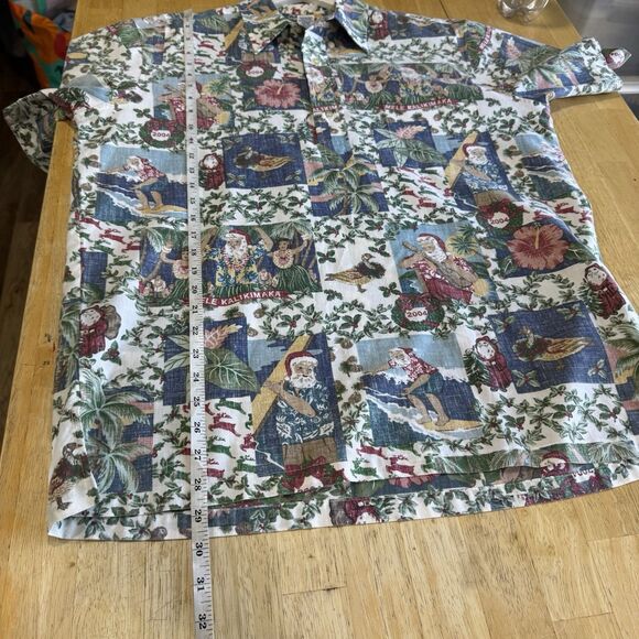 2004 Reyn Spooner Quilt Santa Mele Kalikimaka Popover Hawaiian Christmas Large - Picture 12 of 12